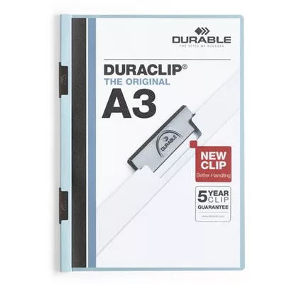 Gyorsfűző, klipes, A3, DURABLE "DURACLIP® 60", kék 10 db