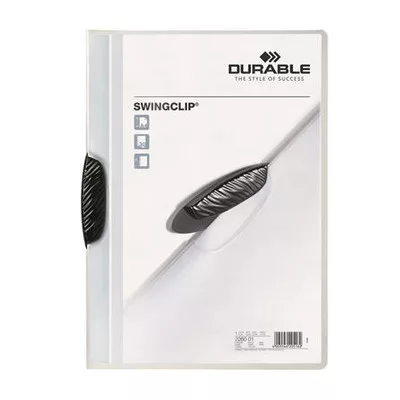 Gyorsfűző, klipes, A4, DURABLE "Swingclip® 30", fekete 1 db
