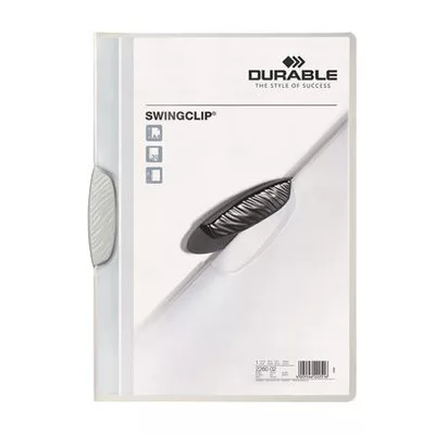 Gyorsfűző, klipes, A4, DURABLE "Swingclip® 30", fehér 1 db
