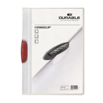   Gyorsfűző, klipes, A4, DURABLE "Swingclip® 30", piros 1 db