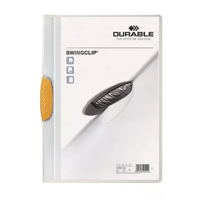Gyorsfűző, klipes, A4, DURABLE "Swingclip® 30", sárga 1 db