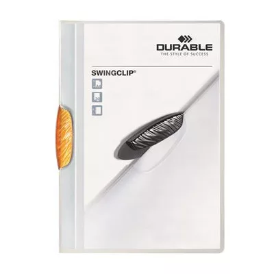 Gyorsfűző, klipes, A4, DURABLE "Swingclip® 30", narancs 1 db