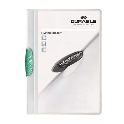Gyorsfűző, klipes, A4, DURABLE "Swingclip® 30", sötétzöld 1 db