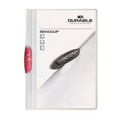 Gyorsfűző, klipes, A4, DURABLE "Swingclip® 30", bíbor 1 db