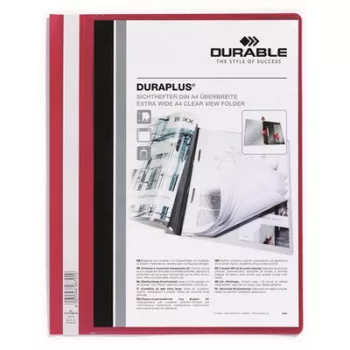   Gyorsfűző, A4, széles, panorámás, DURABLE "DURAPLUS®", piros 1 db
