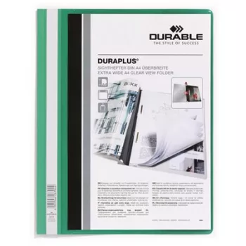   Gyorsfűző, A4, széles, panorámás, DURABLE "DURAPLUS®", zöld 1 db