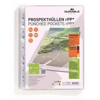   Genotherm, lefűzhető, PP, A4, 80 mikron, DURABLE "PREMIUM"