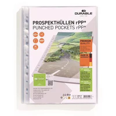Genotherm, lefűzhető, PP, A4, 80 mikron, DURABLE "PREMIUM"