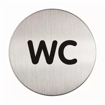 Információs tábla, rozsdamentes acél, DURABLE "WC" 1 db