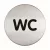 Információs tábla, rozsdamentes acél, DURABLE "WC" 1 db