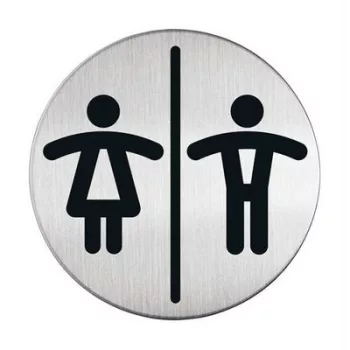   Információs tábla, rozsdamentes acél, DURABLE "Női-Férfi WC" 1 db