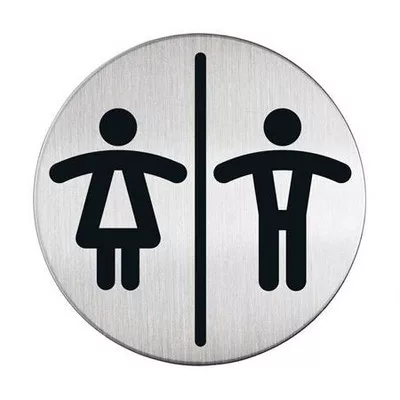 Információs tábla, rozsdamentes acél, DURABLE "Női-Férfi WC" 1 db