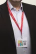 Névkitűző, Euro kivágás, 97x86 mm (100 db/csomag), DURABLE "VISITOR BADGE", fehér