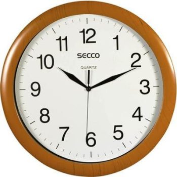   Falióra, 33 cm,  SECCO "Sweep Second", fa hatású keret