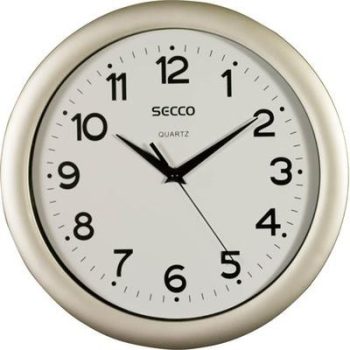   Falióra, 28,5 cm,  SECCO "Sweep Second",ezüst színű keret