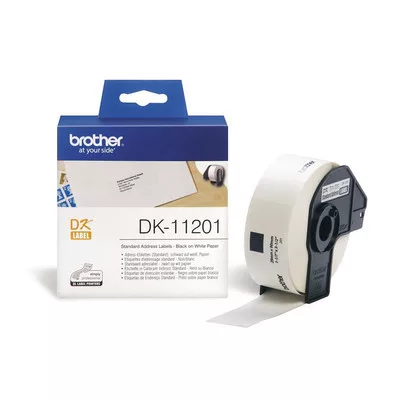 Brother DK-11201 etikett - FEHÉR alapon FEKETE / BLACK felirat