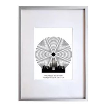   Képkeret, 21x29,7 cm, aluminium keret, "Fotoplus", ezüst 1 db