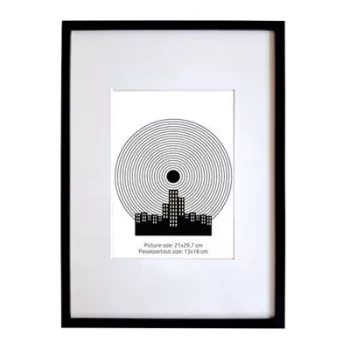   Képkeret, 21x29,7 cm, aluminium keret, "Fotoplus", fekete 1 db