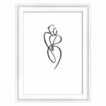 Képkeret, fa, 10x15 cm, "Silhouette", fehér 1 db