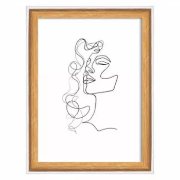 Képkeret, fa, 13x18 cm, "Silhouette", natúr 1 db