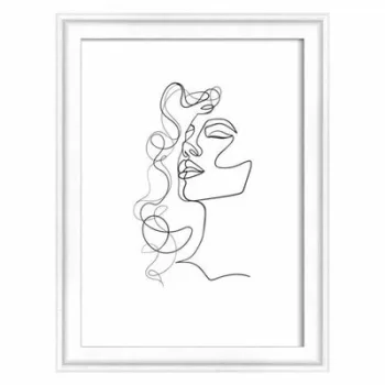 Képkeret, fa, 13x18 cm, "Silhouette", fehér 1 db