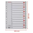Regiszter, műanyag, A4, 1-12, ESSELTE, szürke