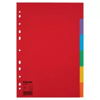   Regiszter, karton, A4, 6 részes, ESSELTE "Economy", színes