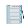 Regiszter, laminált karton, A4 maxi, 1-5, újraírható, ESSELTE