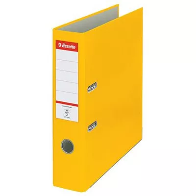 Iratrendező, 75 mm, A4, PP/karton, élvédő sínnel, ESSELTE "Economy", sárga 1 db