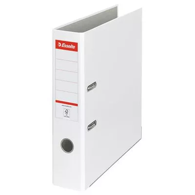 Iratrendező, 75 mm, A4, PP/karton, élvédő sínnel, ESSELTE "Economy", fehér 1 db
