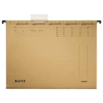   Függőmappa, karton, A4, LEITZ "Alpha Standard", natúr 25 db