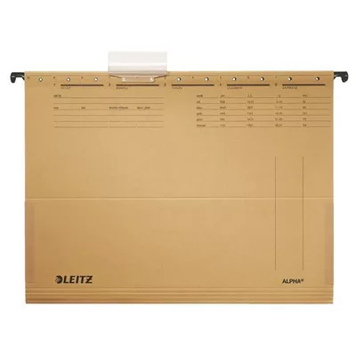 Függőmappa, oldalvédelemmel, karton, A4, LEITZ "Alpha", natúr 25 db