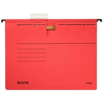   Függőmappa, gyorsfűzős, karton, A4, LEITZ "Alpha", piros 25 db