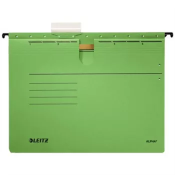  Függőmappa, gyorsfűzős, karton, A4, LEITZ "Alpha", zöld 25 db