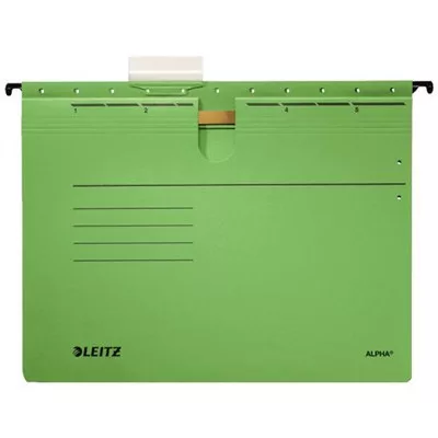 Függőmappa, gyorsfűzős, karton, A4, LEITZ "Alpha", zöld 25 db