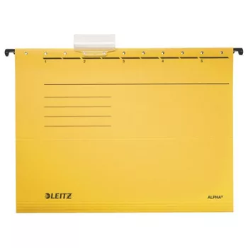   Függőmappa, karton, A4, LEITZ "Alpha Standard", sárga 25 db