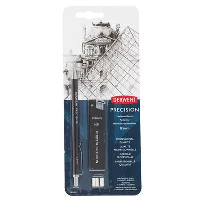 Nyomósirón készlet, 0,5 mm, DERWENT "Precision", HB 5 db