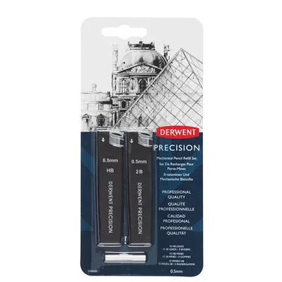 Grafitbél szett, 0,5 mm, HB, 2B, DERWENT "Precision" 33 db