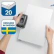 Lyukasztó, kétlyukú, újrahasznosított, 20 lap, RAPID "Eco 20", fekete 1 db