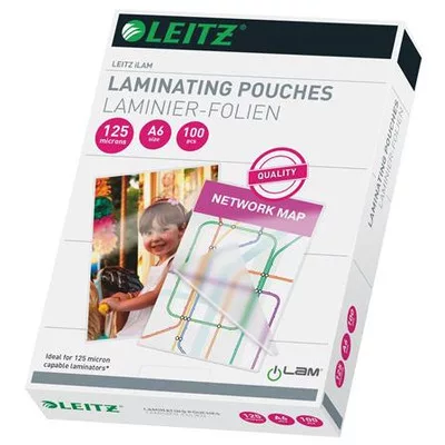 Meleglamináló fólia, 125 mikron, A6, fényes, LEITZ "iLam" 100 db
