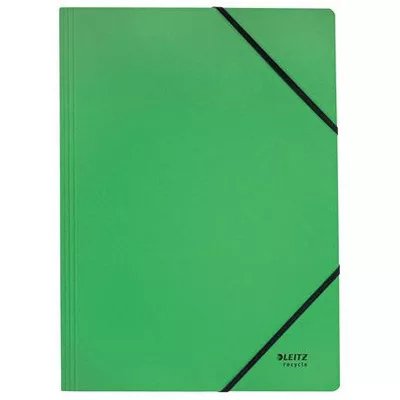 Gumis mappa, karton, A4, LEITZ "Recycle", zöld 1 db