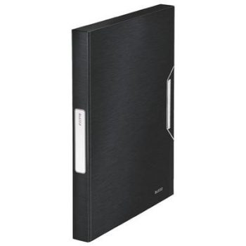   Gumis mappa, 30 mm, PP, A4, LEITZ "Style Jumbo", szaténfekete