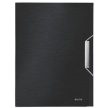Gumis mappa, 30 mm, PP, A4, LEITZ "Style Jumbo", szaténfekete
