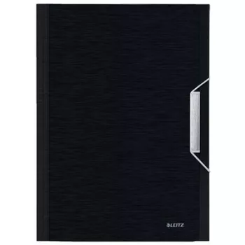   Harmonikamappa, A4, PP, 6 rekeszes, LEITZ "Style", szaténfekete
