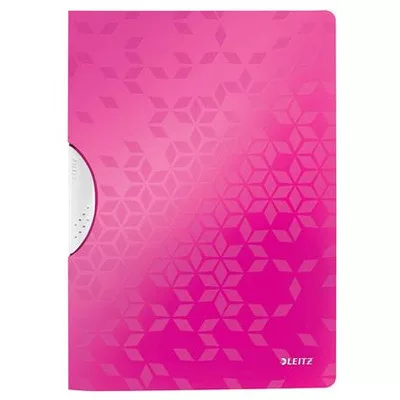Gyorsfűző, klipes, PP, A4, LEITZ "Wow ColorClip" rózsaszín 1 db