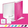 Gyűrűs könyv, 2 gyűrű, D alakú, 40 mm, A4 Maxi, karton, LEITZ "Wow", rózsaszín 1 db
