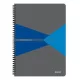 Spirálfüzet, A4, kockás, 90 lap, PP borító, LEITZ "Office", szürke-kék 1 db