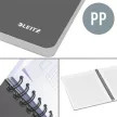 Spirálfüzet, A4, kockás, 90 lap, PP borító, LEITZ "Office", szürke-kék 1 db
