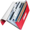 Harmonikamappa, A4, PP, 6 rekeszes, LEITZ "Wow", piros