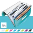 Harmonikamappa, A4, PP, 6 rekeszes, LEITZ "Wow", jégkék 1 db